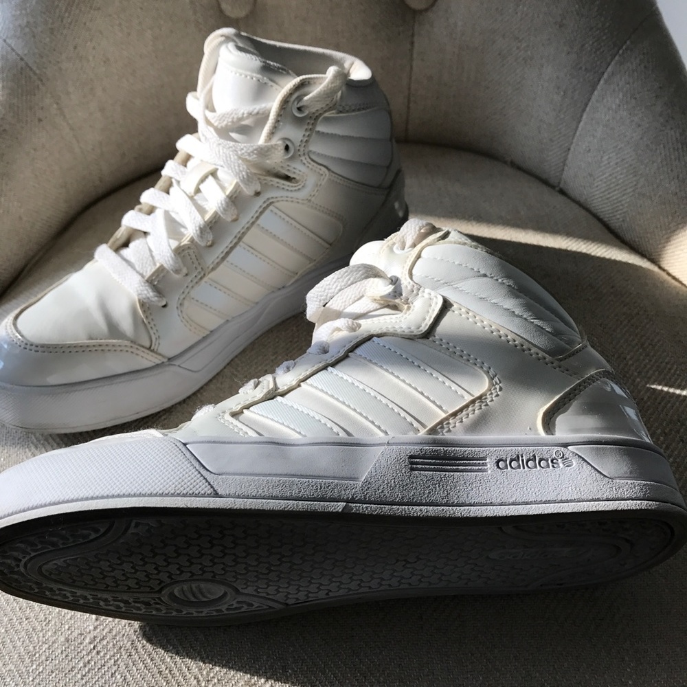 Adidas Neo High Tops White/Holographic Sneakers