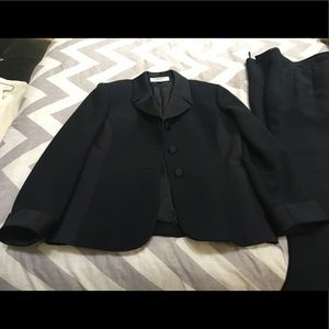 Kasper petite blue suit