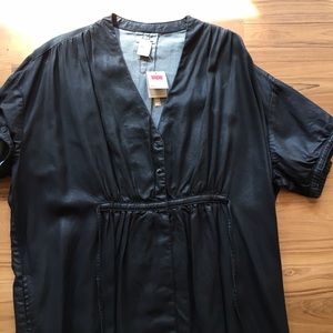 NWT Levi black coated denim empire waist dress XL