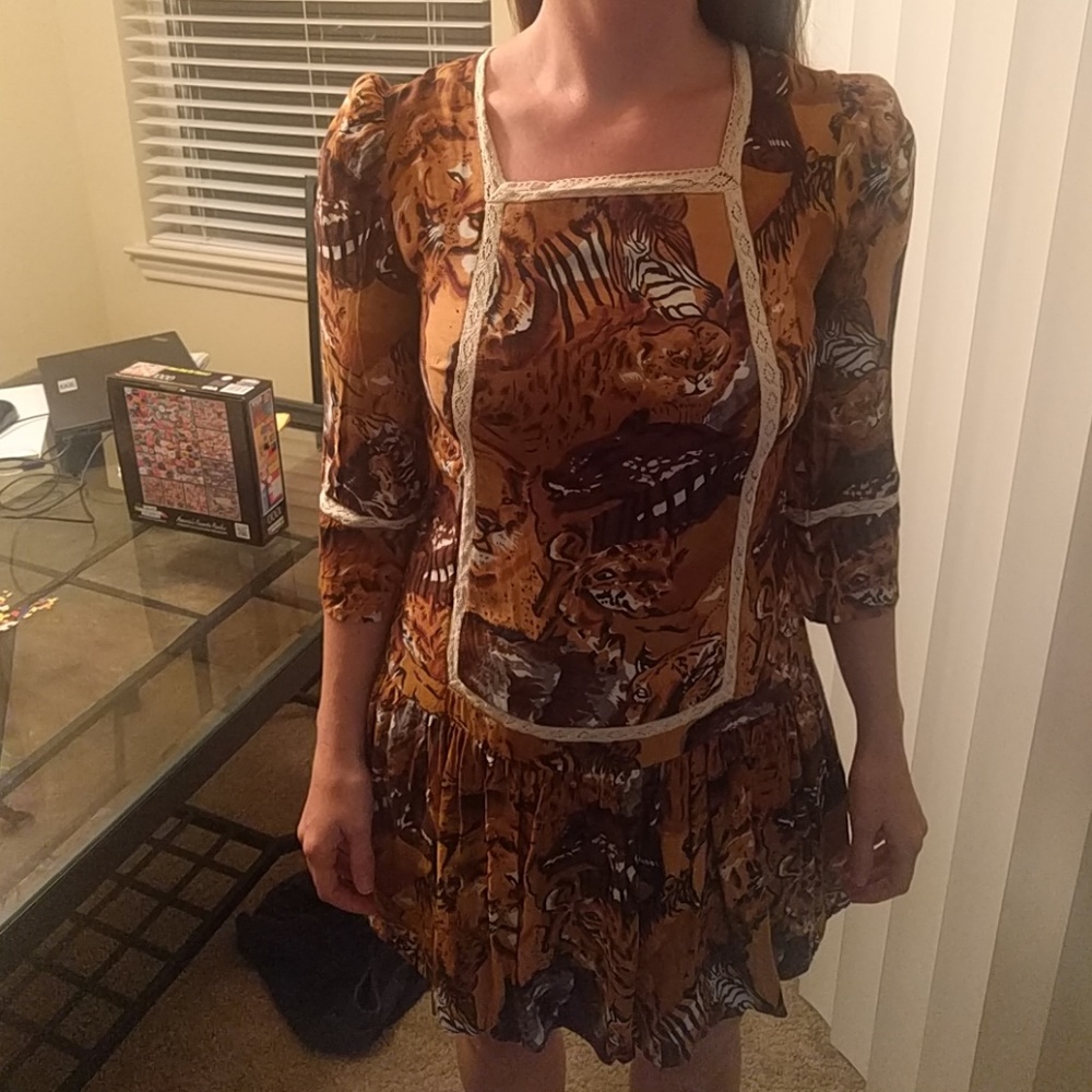 Jungle-inspired one-of-a-kind styled dress