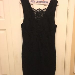 Black lacy midi dress H&M size 12