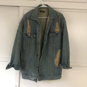 distressed denim jacket