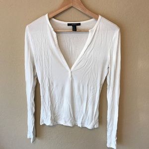 Whit Henley Crop Top