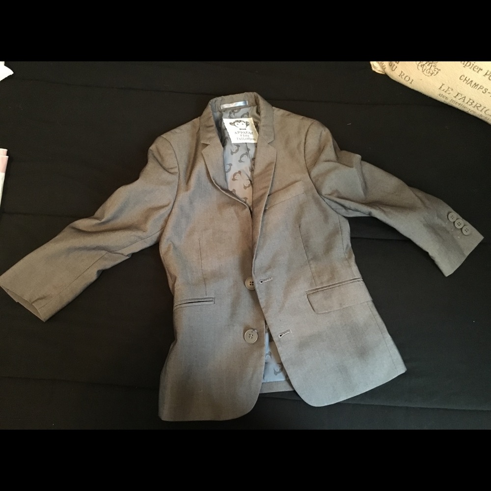 Boys appaman slim fit mod blazer size 5 gray