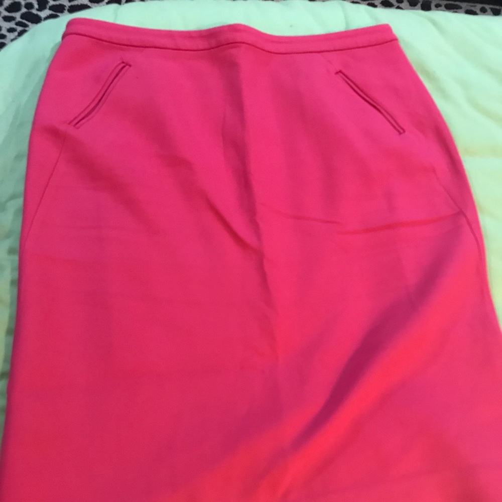 Ann Taylor Loft Hot Pink Pencil Skirt