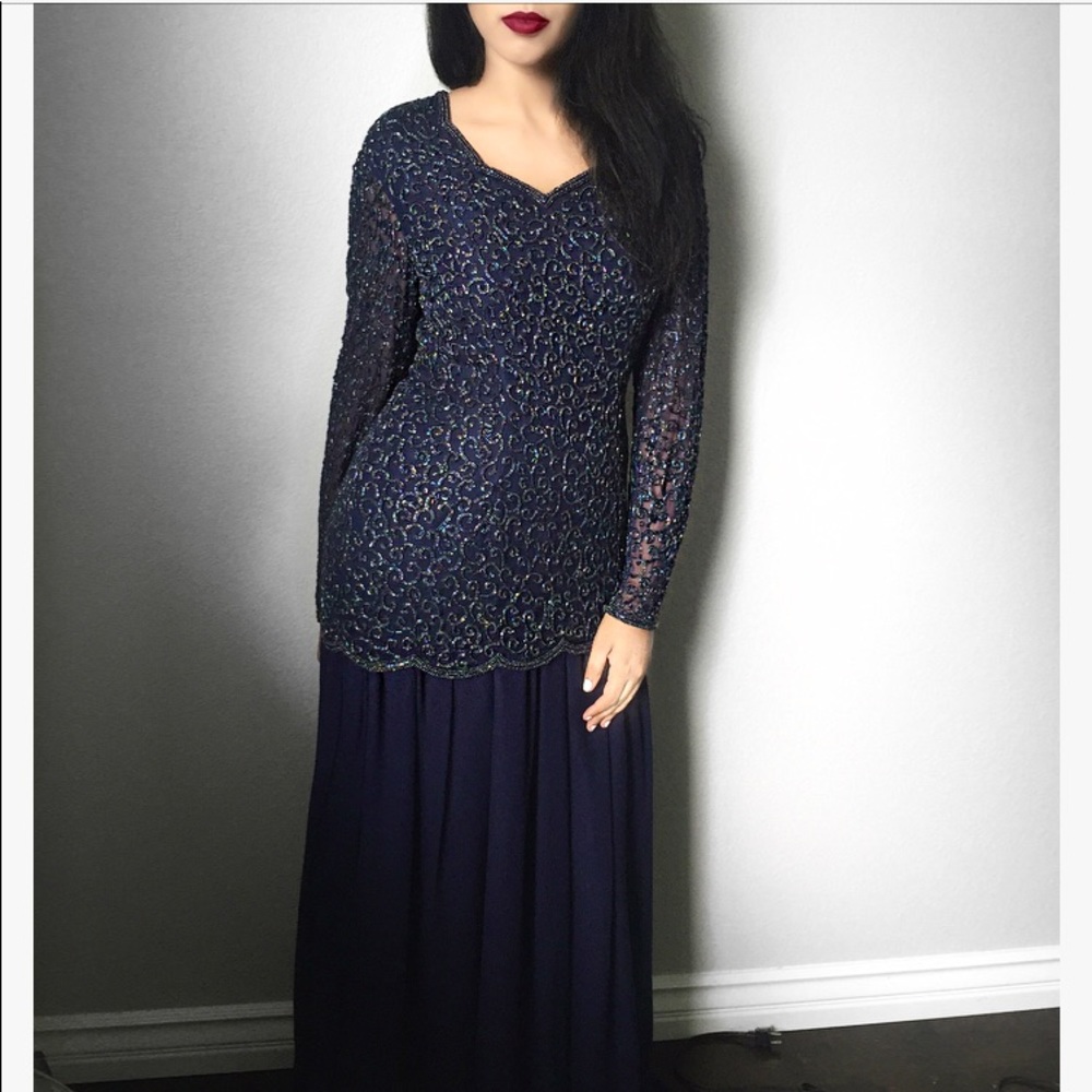 sequined evening maxi dress