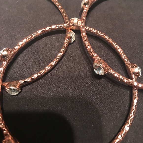 henri bendel Jewelry - Rose gold and crystal bangles set of 3 henri bendel Jewelry - Rose gold and crystal bangles set of 3
