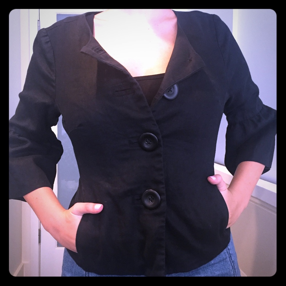 Caslon linen bell sleeved button up jacket