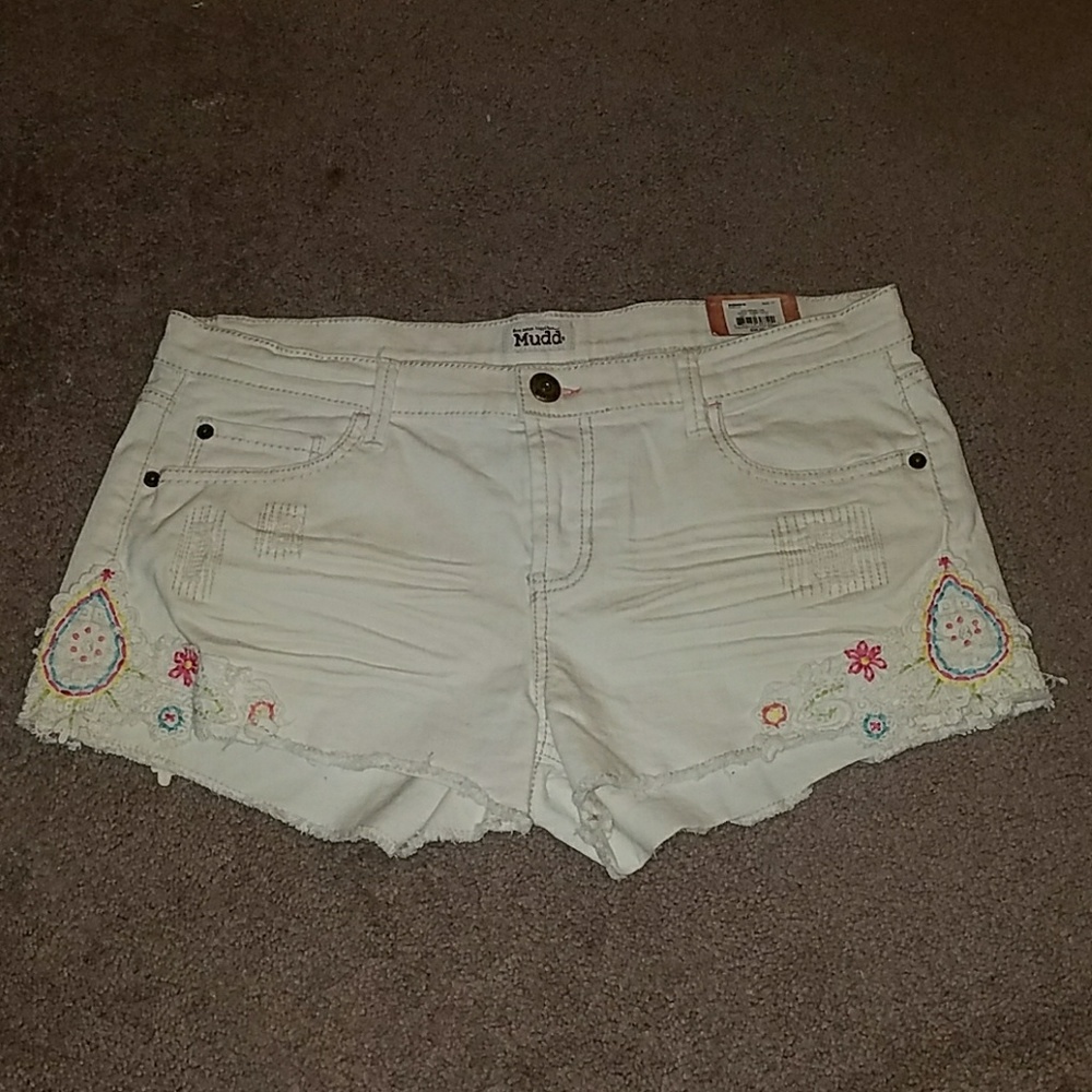 Mudd Cream Denim Shorts