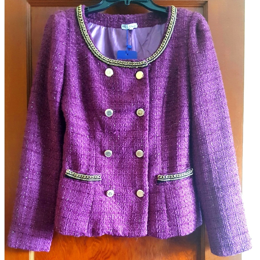 Purple Tweed Blazer!  (NEW w/Tags)