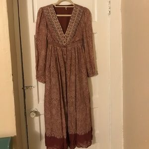 Anthropologie Long Sleeve button down Maxi Dress