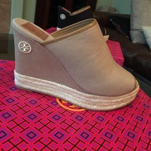 Tory Burch nude wedge sandals