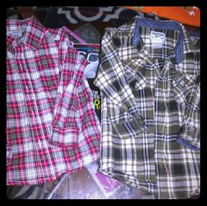 Carter's and Oshkosh plaid long sleeve button ups