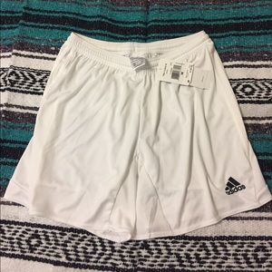 NWT Women's white Adidas soccer shorts Sz Medium