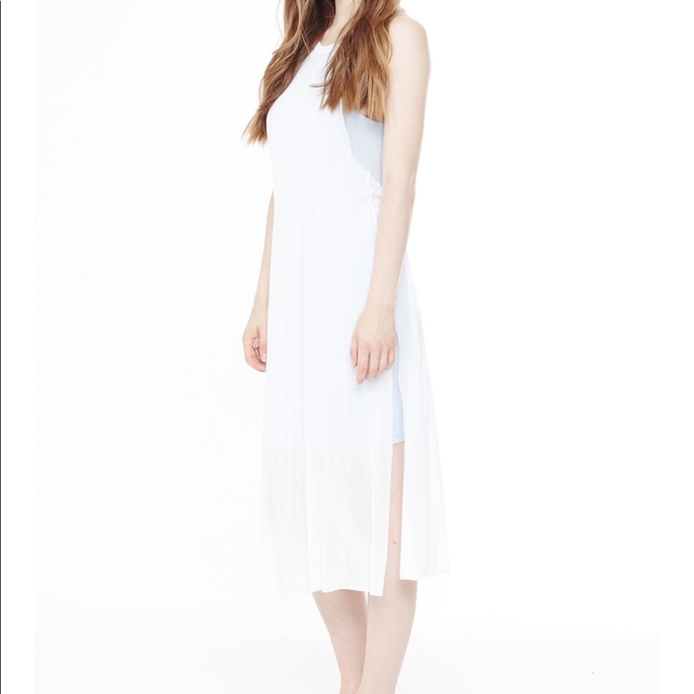 SOLD Michelle Summerfield Dress in White/Baby Blue - Picture 3 of 3