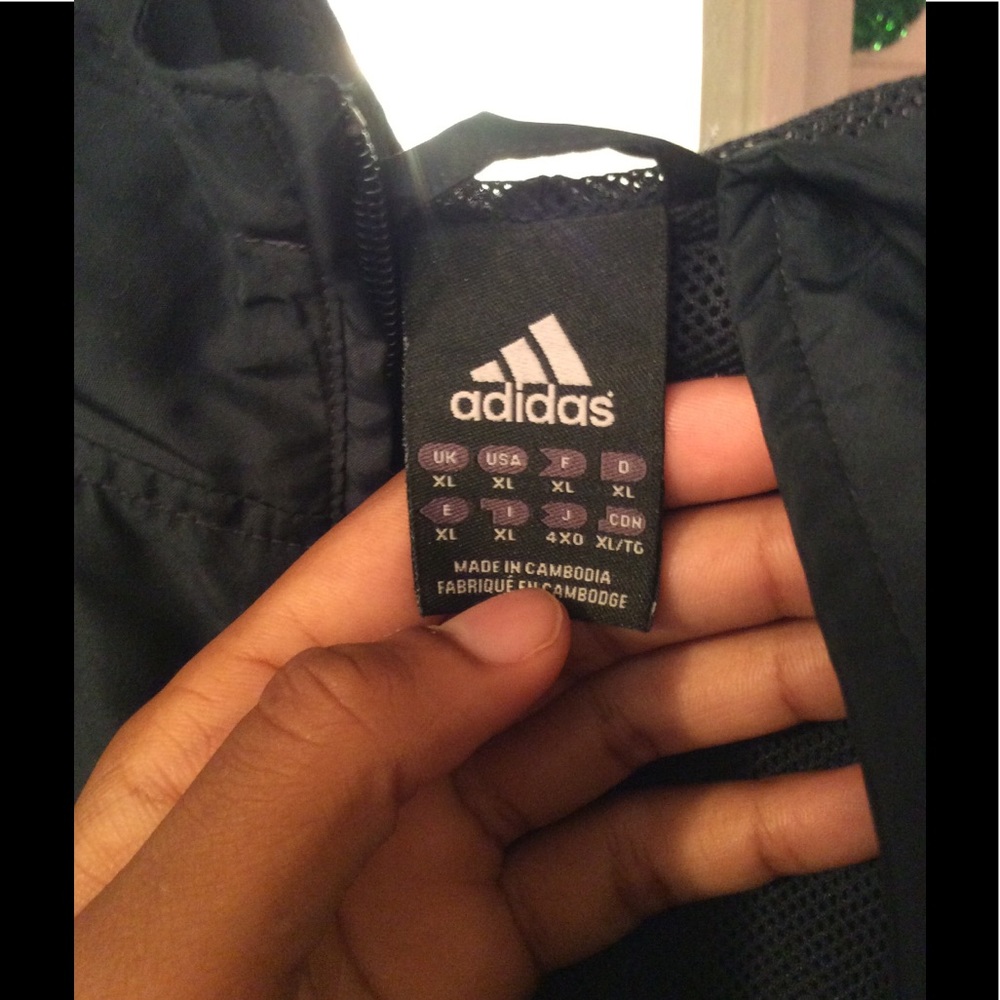dark blue mens addidas windbreaker jacket