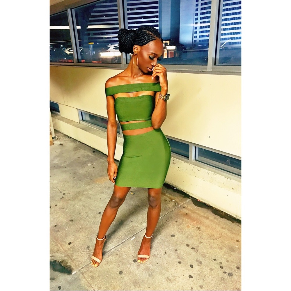 Bandage dress olive green