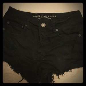 Distressed high waist shorts
