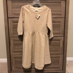 Girls Crazy 8 Gold Long Sleeve Dress 7/8 New Tan