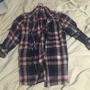 Old navy plaid button up tee