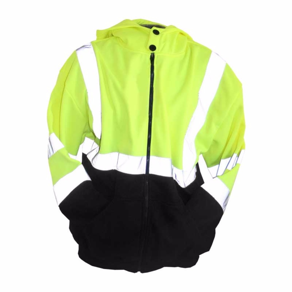 Hi Visibility Full Zip Hooded Sweatshirt