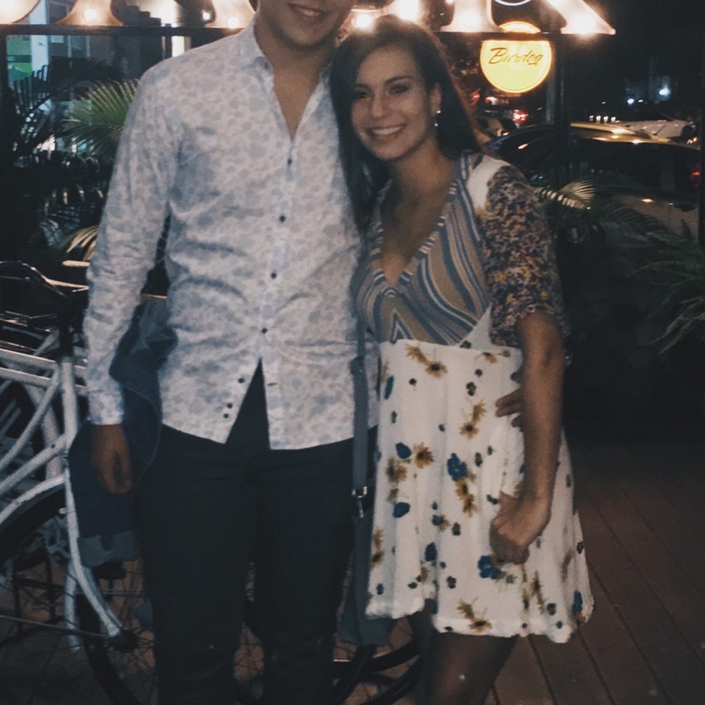 Free People Mixed Print Mini A-Line Dress