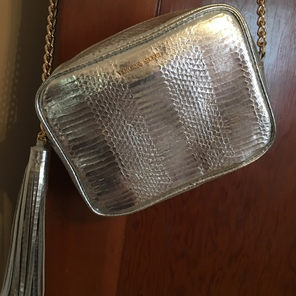 Metallic Silver Crossbody Purse