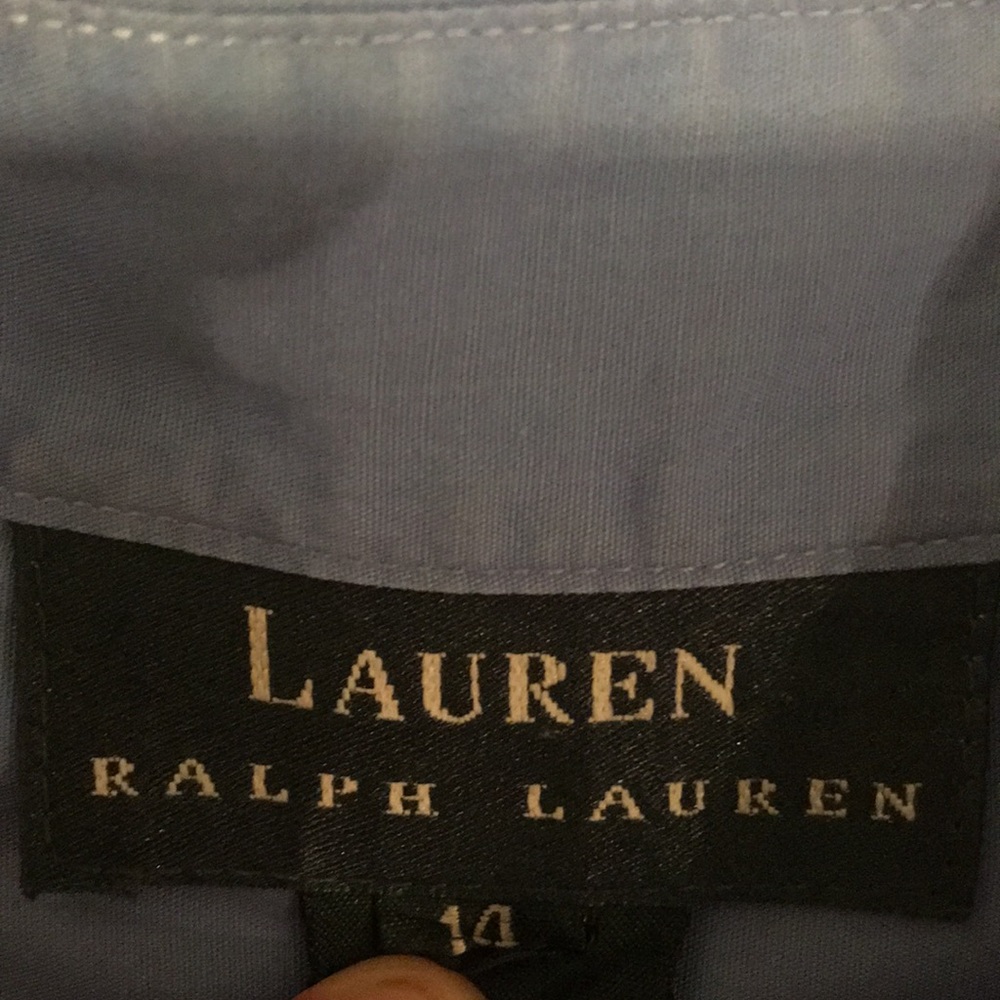 Lauren Ralph Lauren Blue Button Up Logo Size 14 - Picture 5 of 8