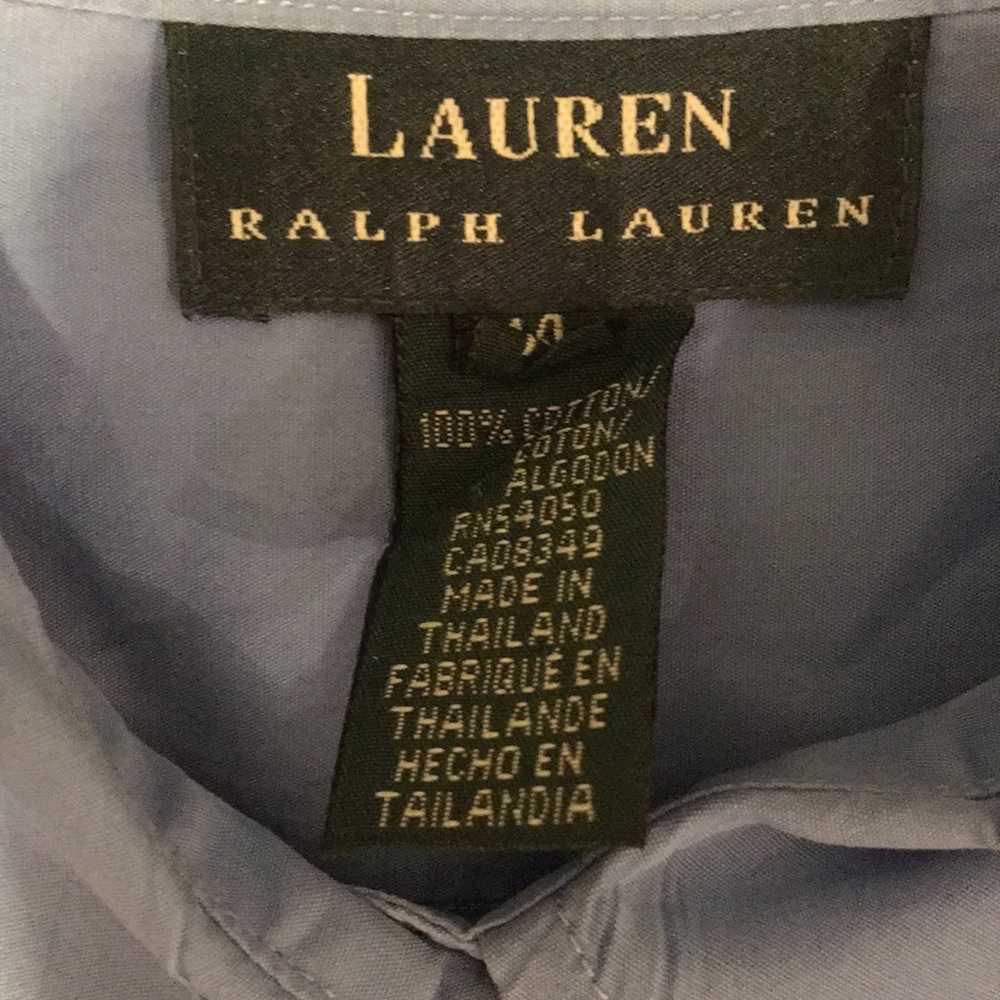 Lauren Ralph Lauren Blue Button Up Logo Size 14 - Picture 6 of 8