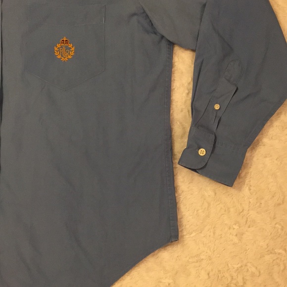 Lauren Ralph Lauren Blue Button Up Logo Size 14 - Picture 4 of 8