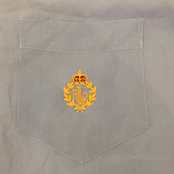 Lauren Ralph Lauren Blue Button Up Logo Size 14 - Picture 7 of 8