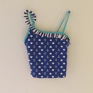 Girls blue swim suit design