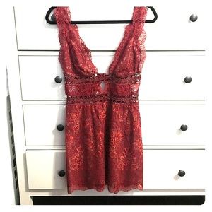 For Love and Lemons Mon Cheri Mini Dress in size M
