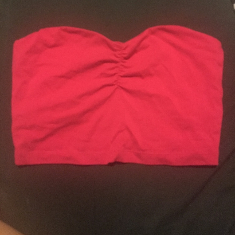 Or pink tube top/crop top