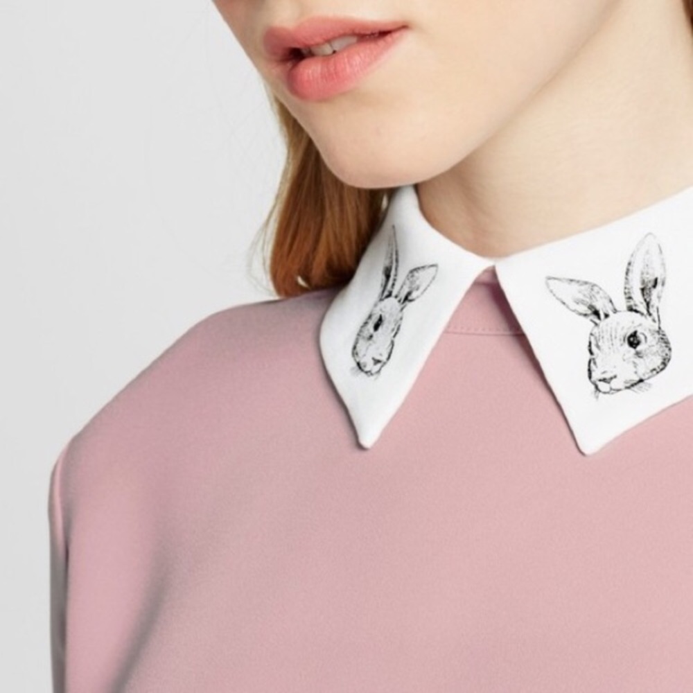 NWOT Victoria Beckham Pink Rabbit Collar Dress - Picture 2 of 3