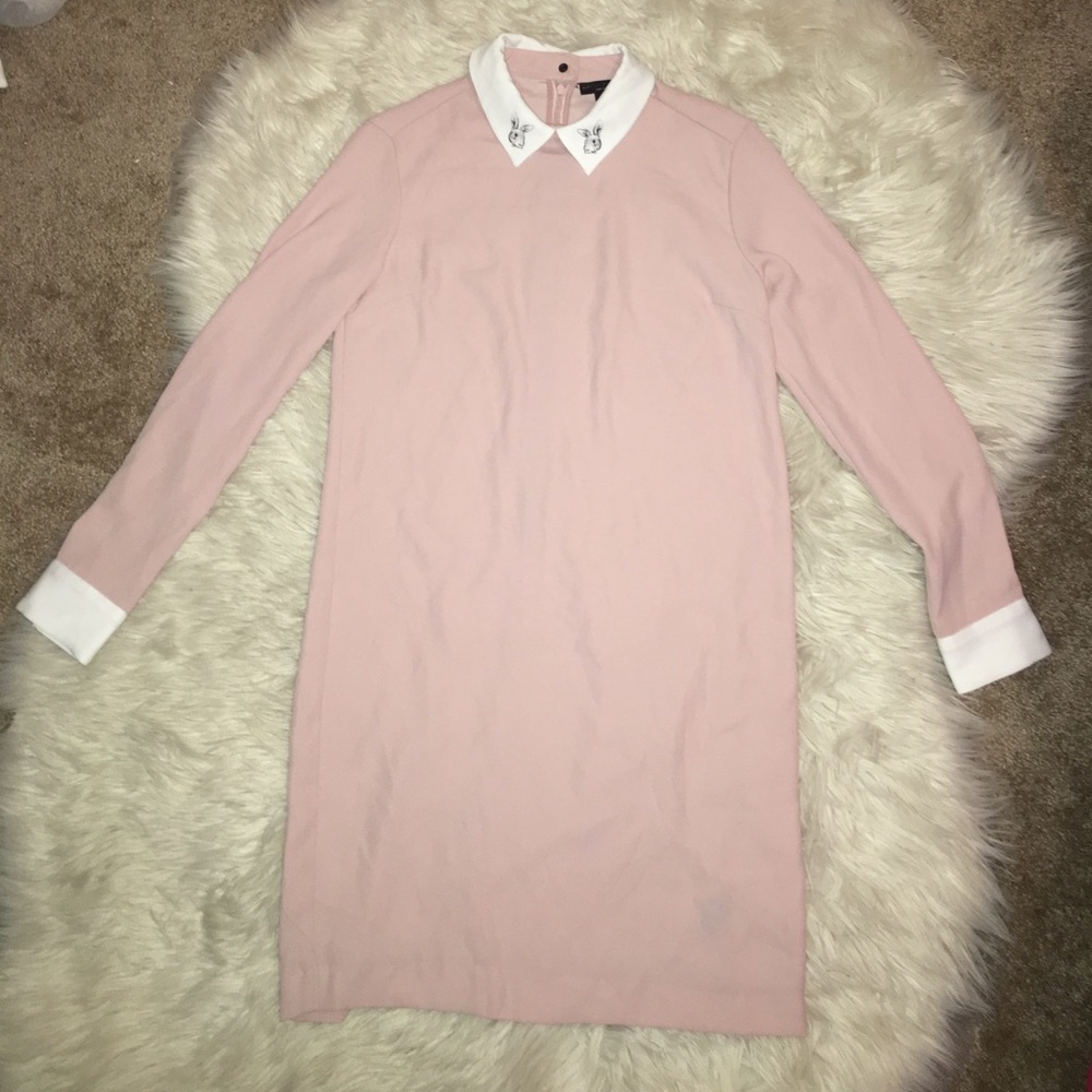NWOT Victoria Beckham Pink Rabbit Collar Dress - Picture 3 of 3