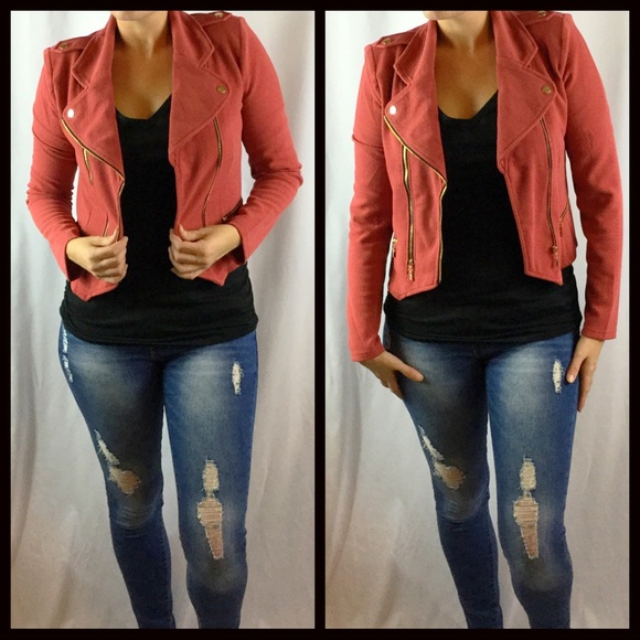 CLEARANCE-FIRM‼️Dark Rose Moto Jacket - Picture 7 of 7