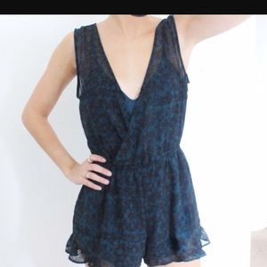 ASTR blue floral romper