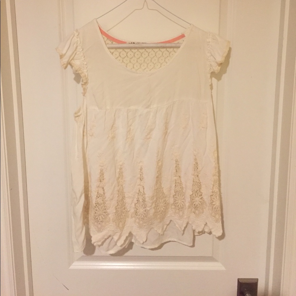 Cream lace top