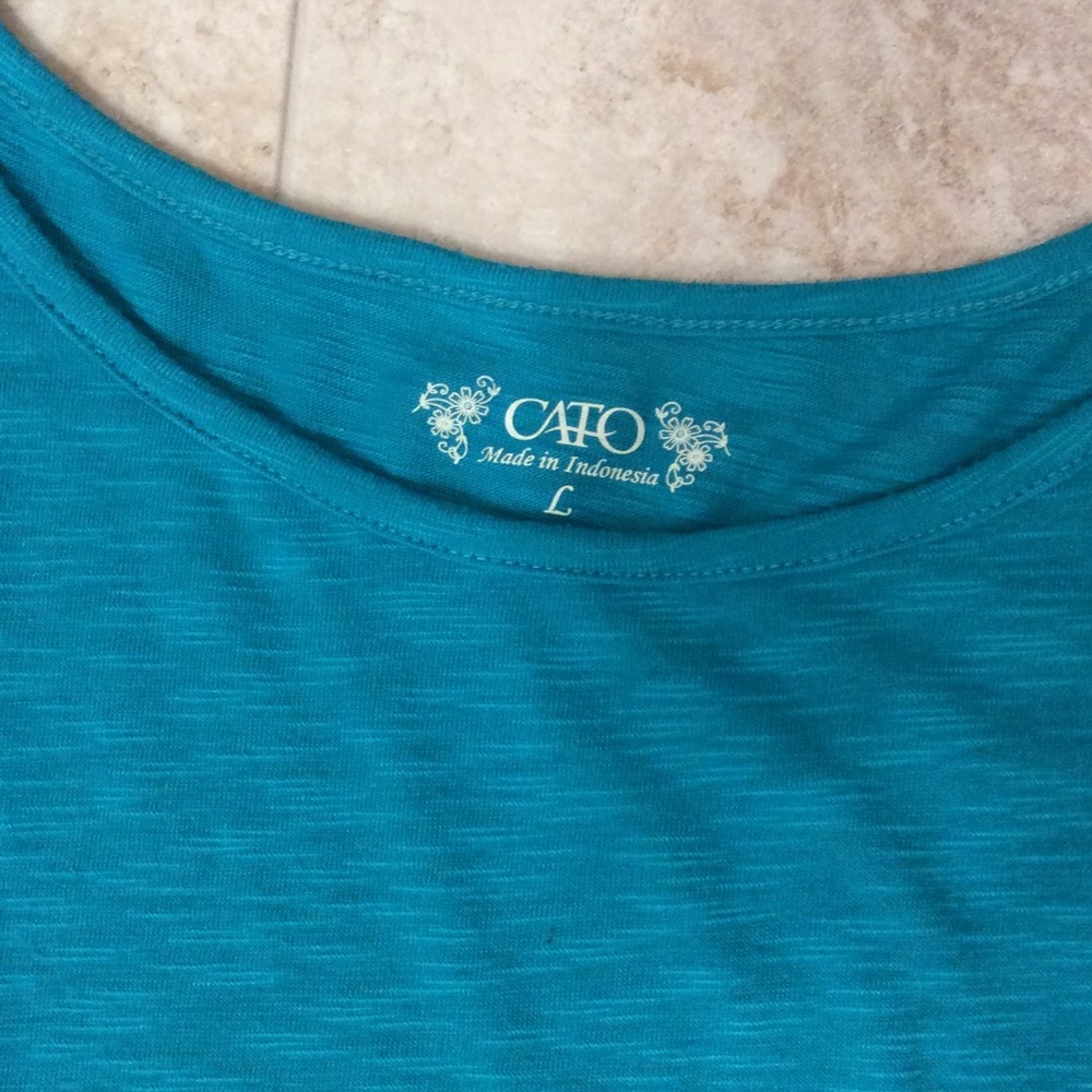EUC piko style Cato turquoise top - Picture 2 of 5