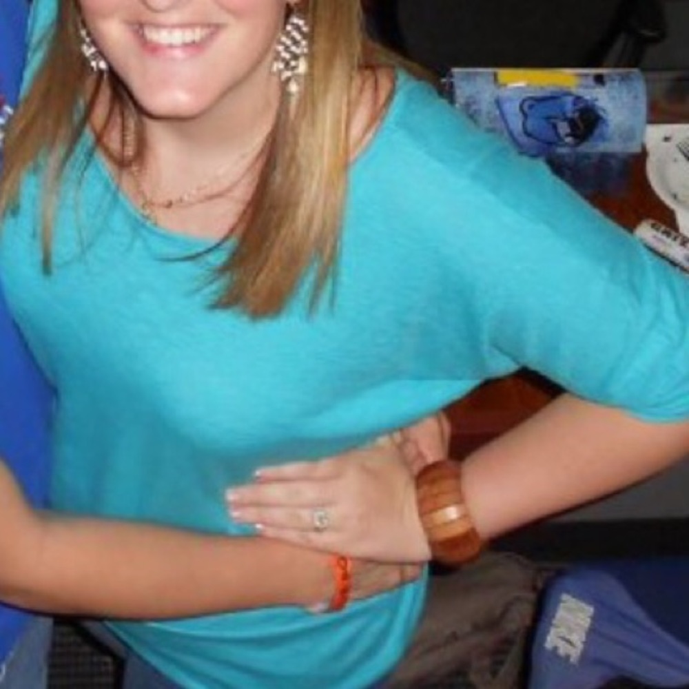 EUC piko style Cato turquoise top - Picture 5 of 5