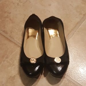 MK Black Patent Flats