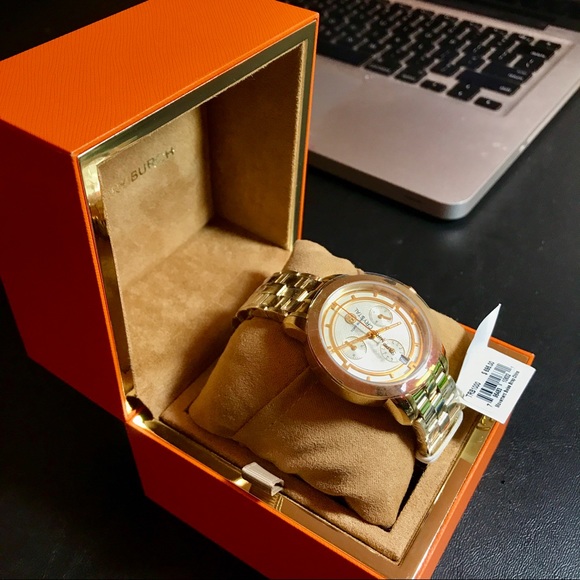 NEW TORY WATCH, GOLD-TONE/IVORY CHRONOGRAPH, 37 MM main image 2
