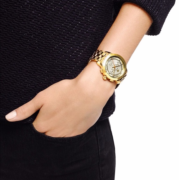 NEW TORY WATCH, GOLD-TONE/IVORY CHRONOGRAPH, 37 MM main image 4