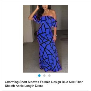 Blue and Black Maxi Dress