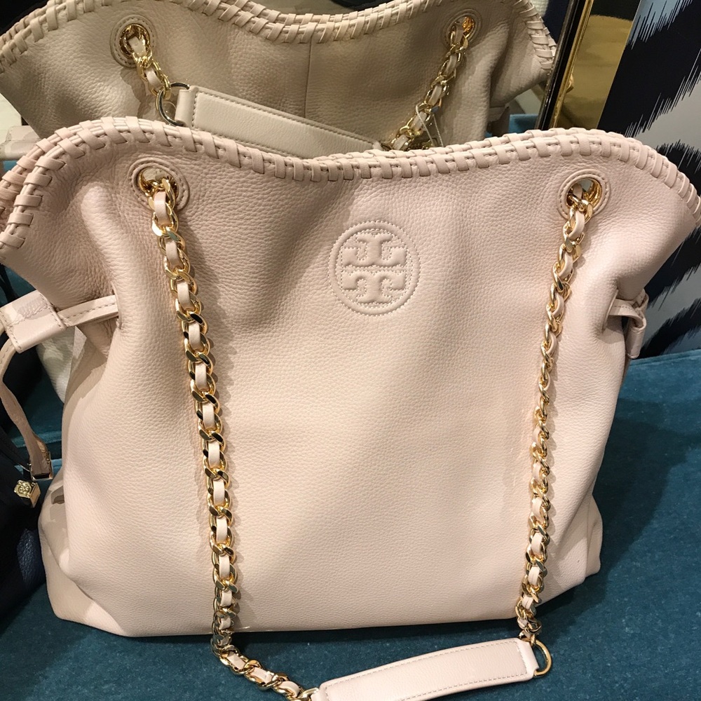 NWT Tory Burch Light Oak Leather Shoulder Handbag - Picture 6 of 7