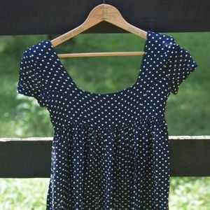 Elizabeth Wayman Blue and White Polka Dot Dress