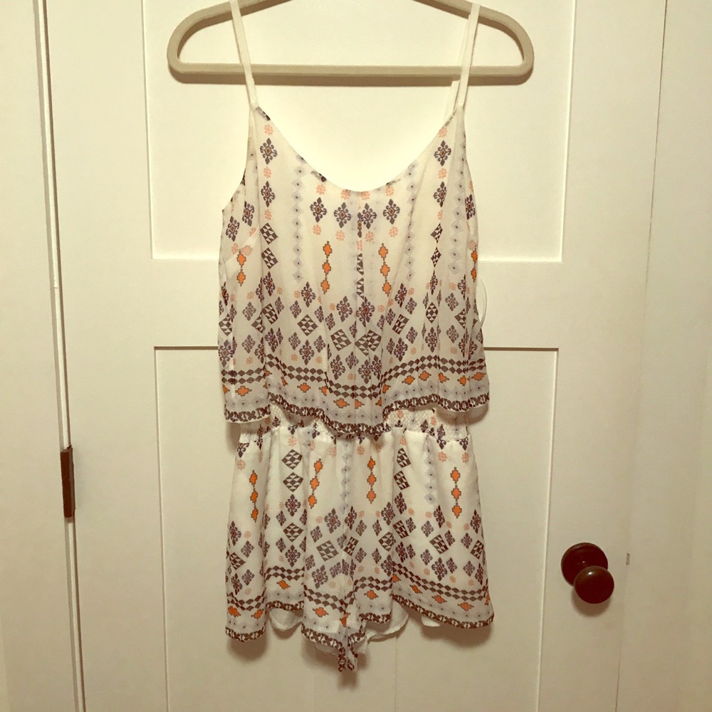 Joie size small white blue and orange romper