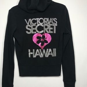 Victoria's secret hoodie full zip front black xs