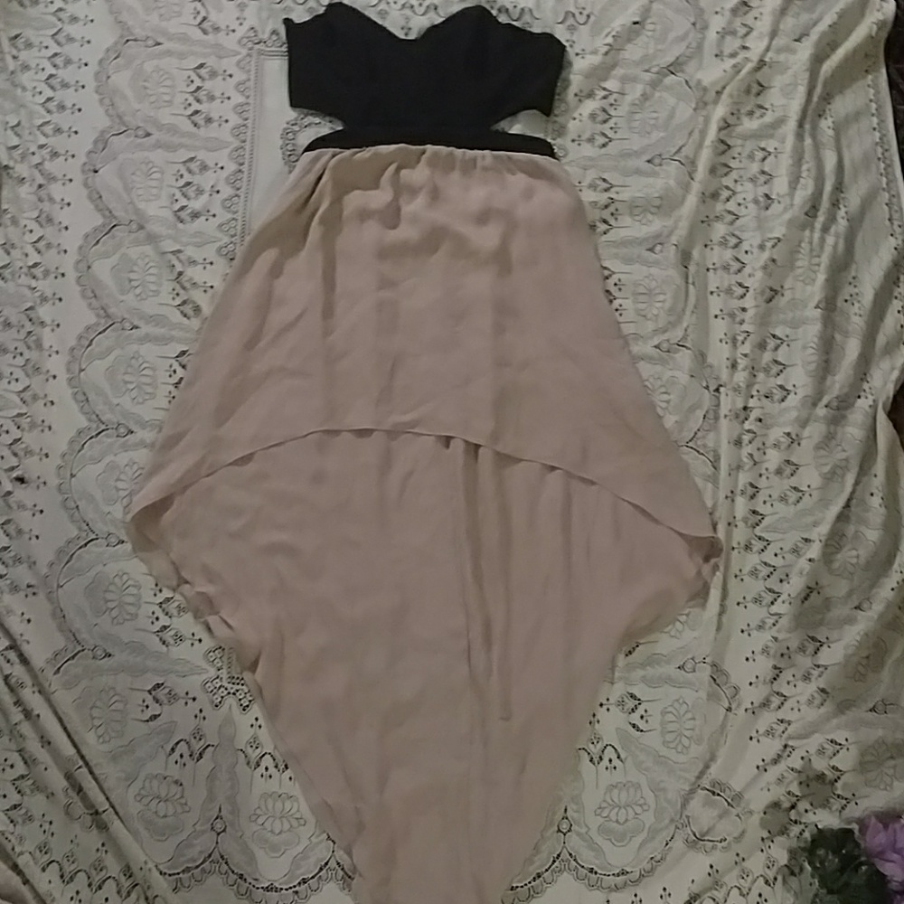 NWT Jennifer Hope black and nude low hi dress